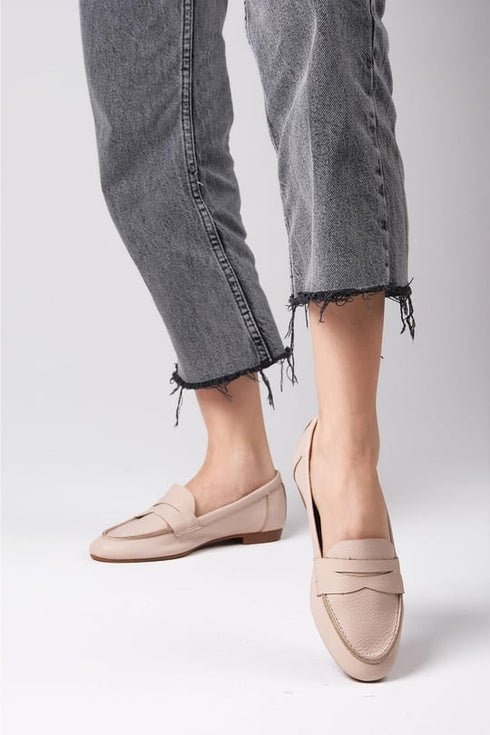 Genuine Leather Skin Color Loafer